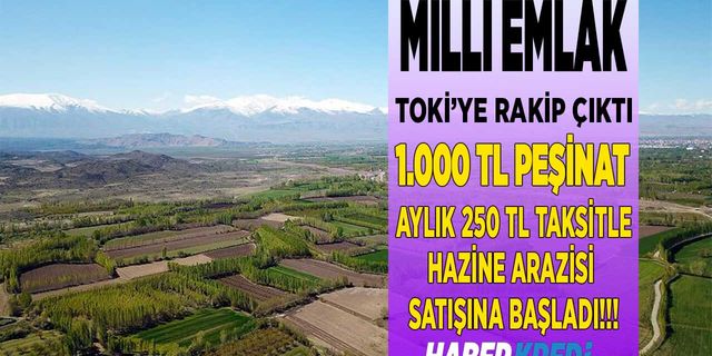 Milli Emlak TOKİ'ye rakip çıktı Bin TL peşinat aylık 250 TL taksitle 29 ilde satılık hazine arazileri listesi duyuruları